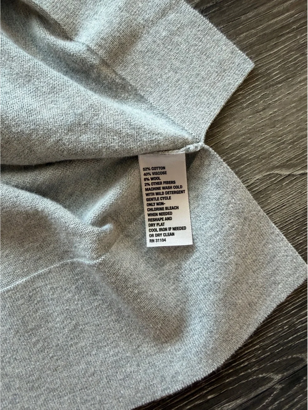 Crown & Ivy Gray V-Neck Tunic Sweater Women’s XL Cotton Wool Blend